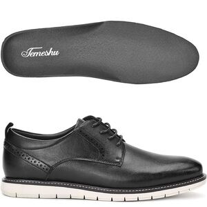 Men's Casual Oxfords Plain Toe Business Formal Dress Shoes Brown Black 10.5